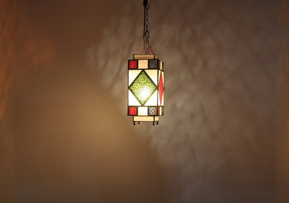 Hanging Lanterns with Multi Color Glass