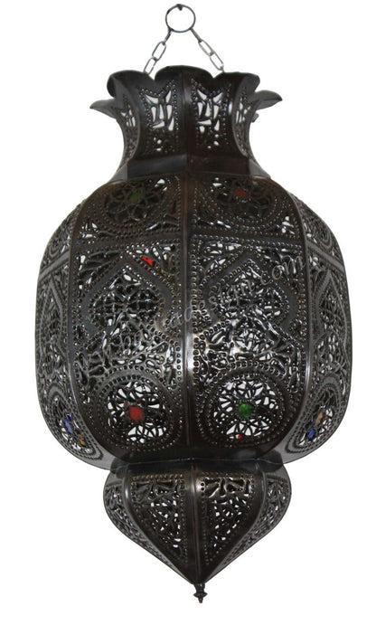 Hanging Lantern with Multi Color Glass