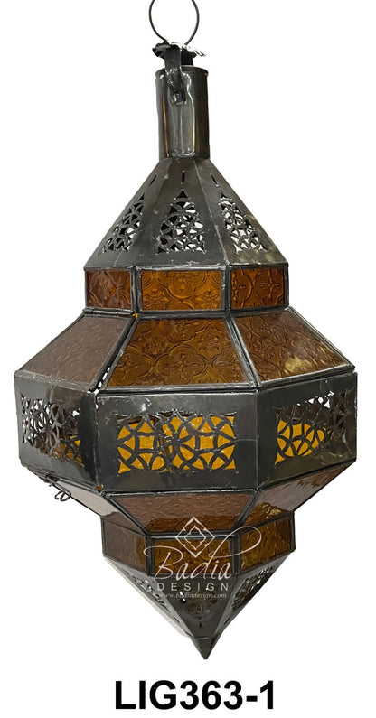 Hanging Multi Color Glass Lantern