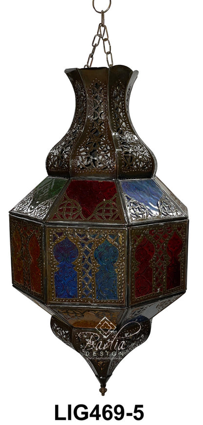 Hanging Multi-Color Glass Lanterns