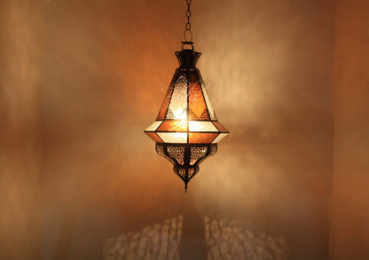 Hanging Multi Color Glass Lantern