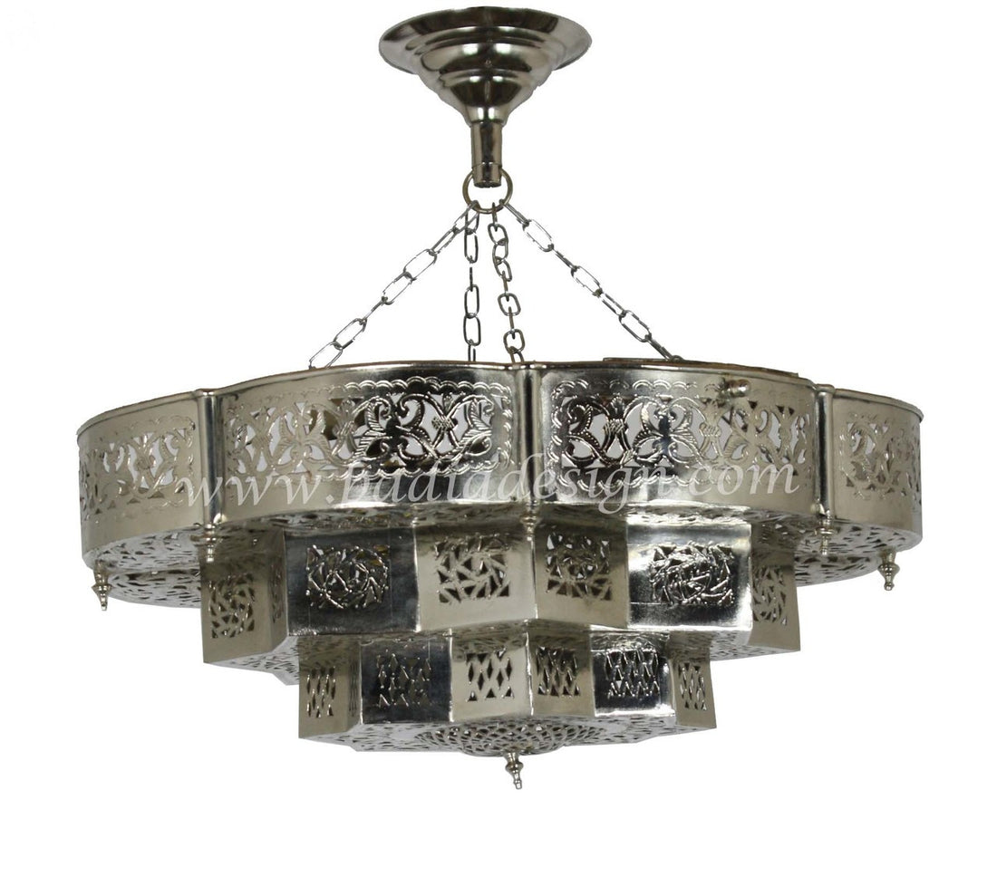 Layered Hanging Silver Lantern