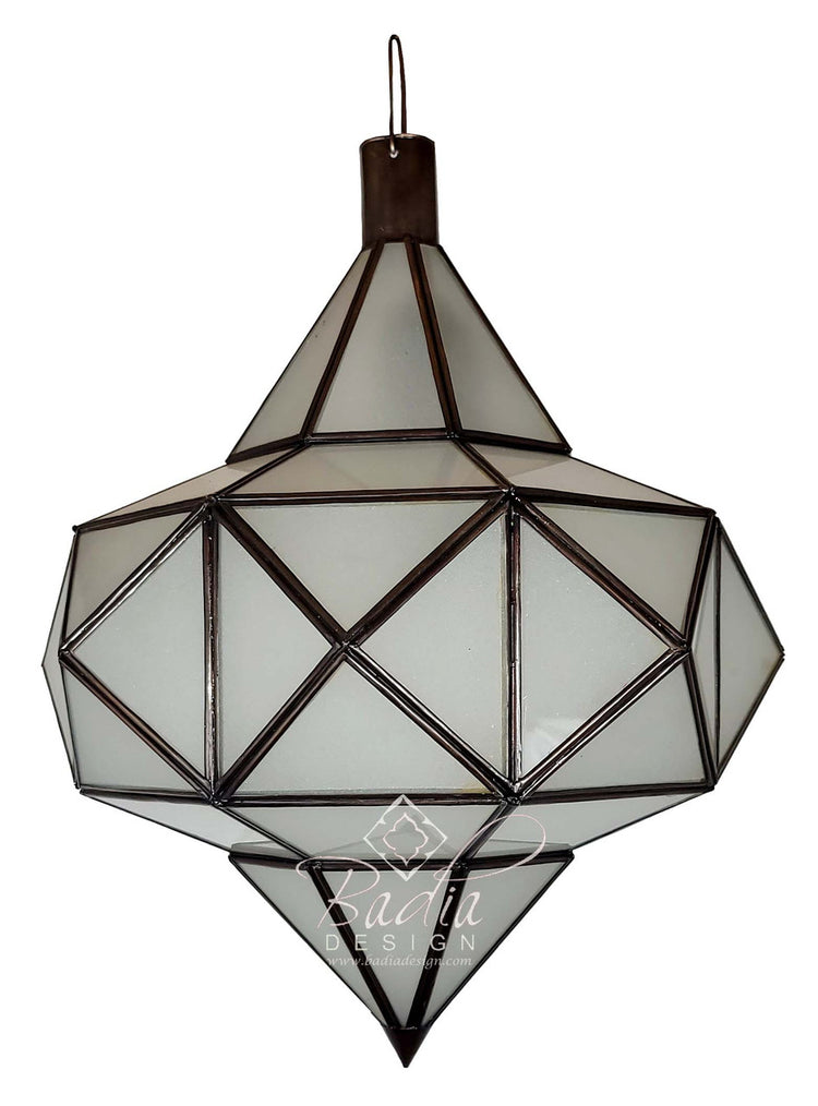 White Glass Moroccan lantern