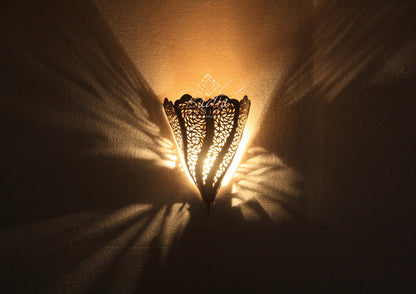 Intricately Designed Brass Wall Sconce