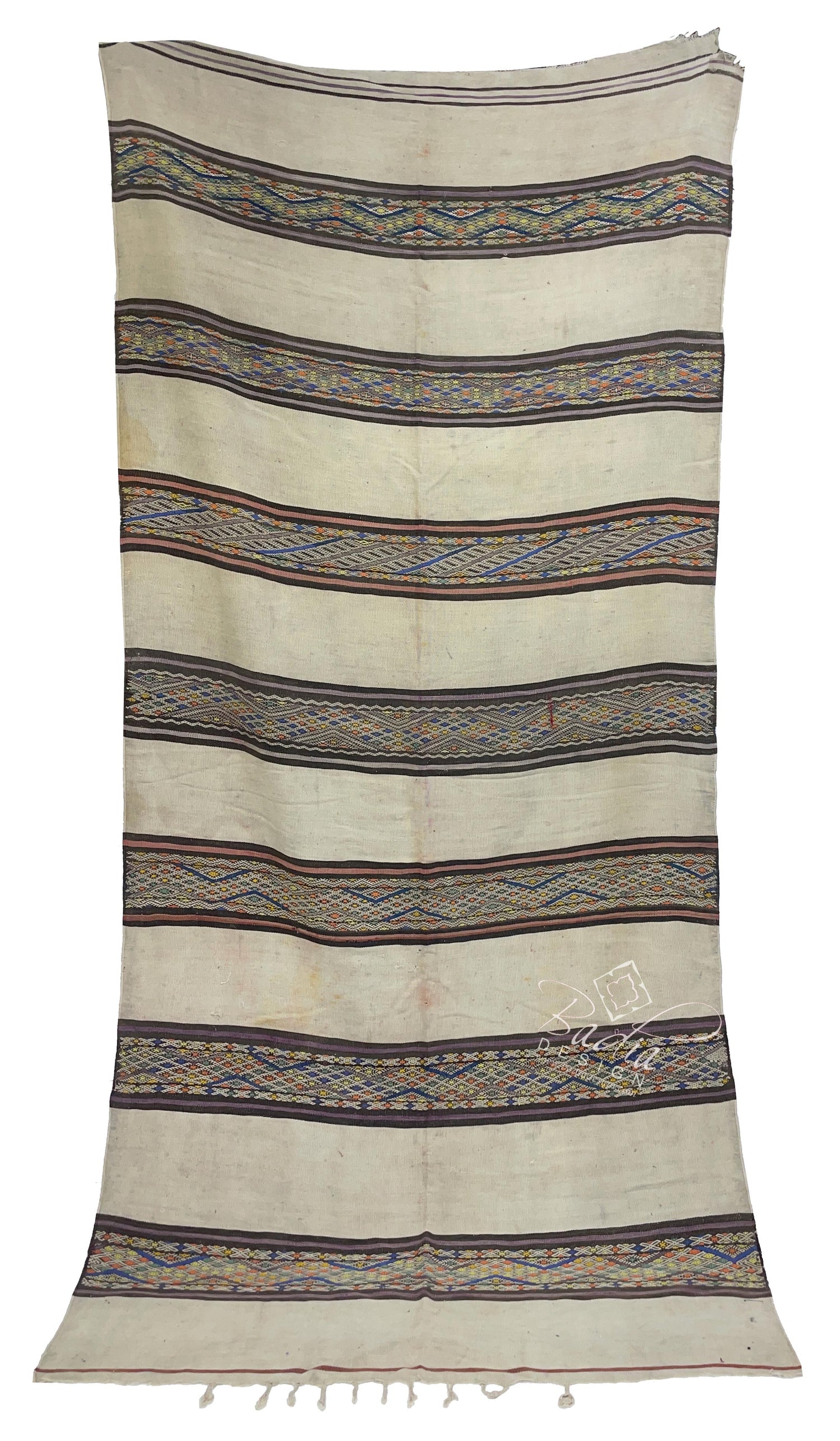 Beige Multi-Color Authentic Moroccan Kilim Rug