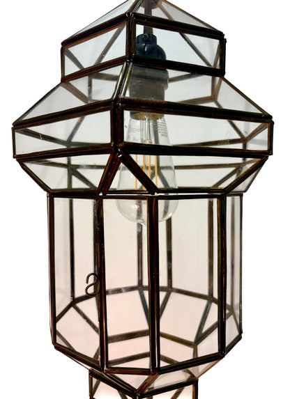 Hanging Lanterns with Clear and White Glass Panels