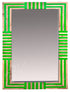 Moroccan Rectangular Lime and Beige Resin and Wood Accent Mirror