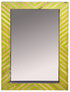 Moroccan Lime and Beige Striped Resin and Wood Mirror