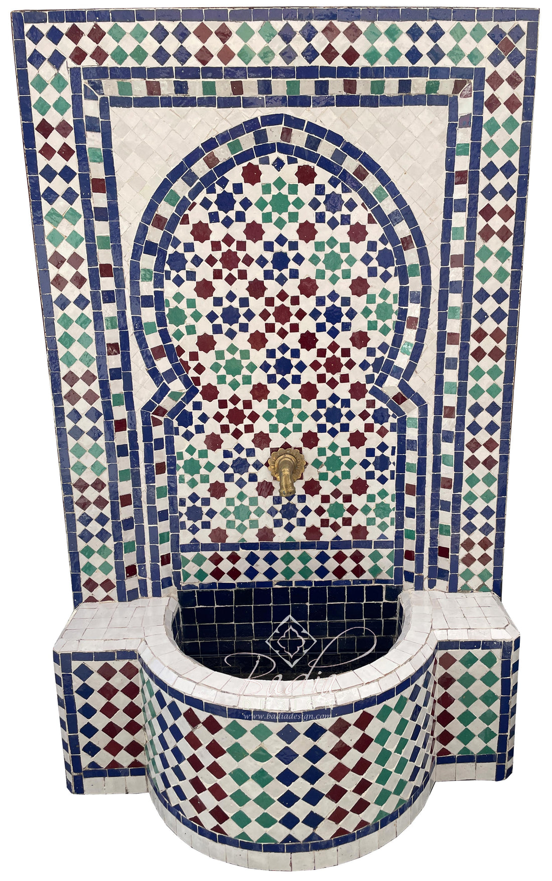 Moroccan Multi-Color Mosaic Tile Water Fountain