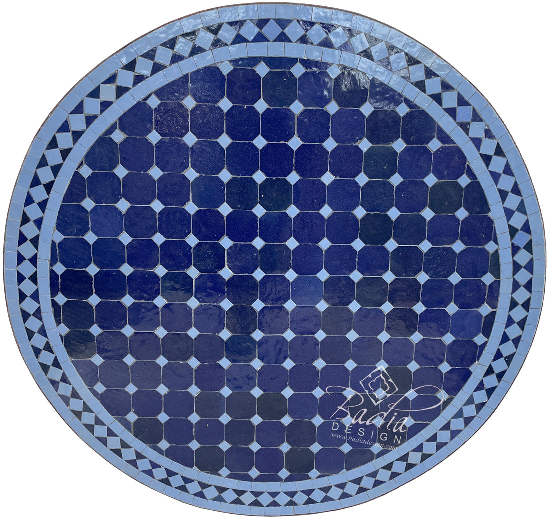 Blue Ceramic Mosaic Tile Table Top