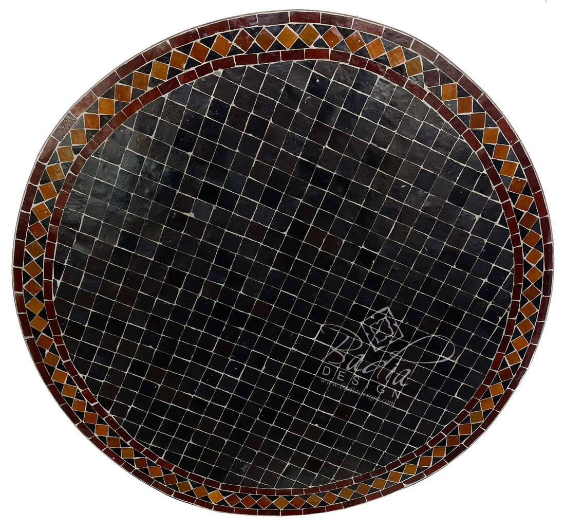 Moroccan Round Multi-Color Mosaic Tile Table Top
