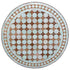 White and Brown Round Moroccan Tile Table Top with Intricate Design