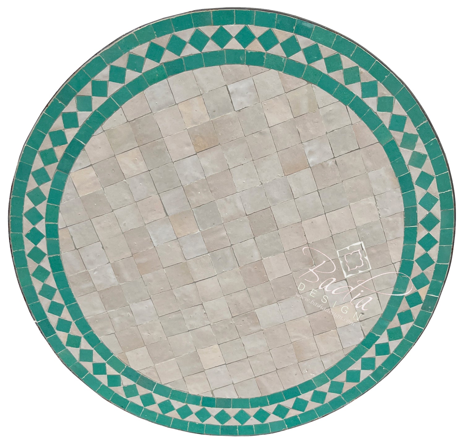 Round Moroccan Multi-Color Tile Table Top