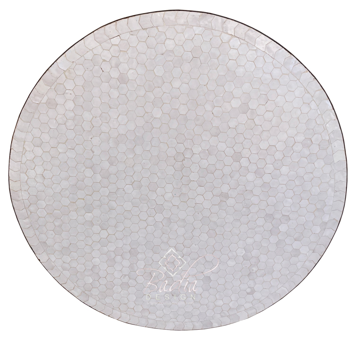 White Intricately Designed Moroccan Mosaic Tile Table Top
