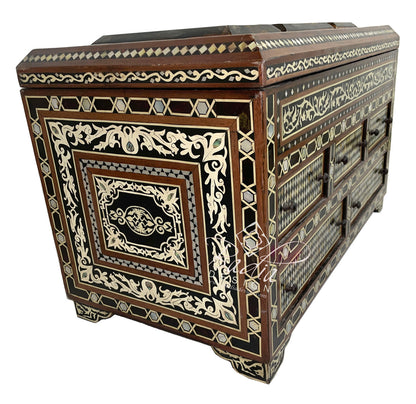 Hand Crafted Mother of Pearl Bone Inlay Chest