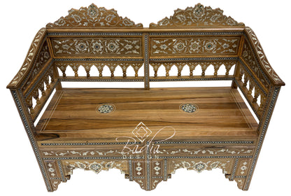 Moroccan Mother of Pearl Inlay Bench