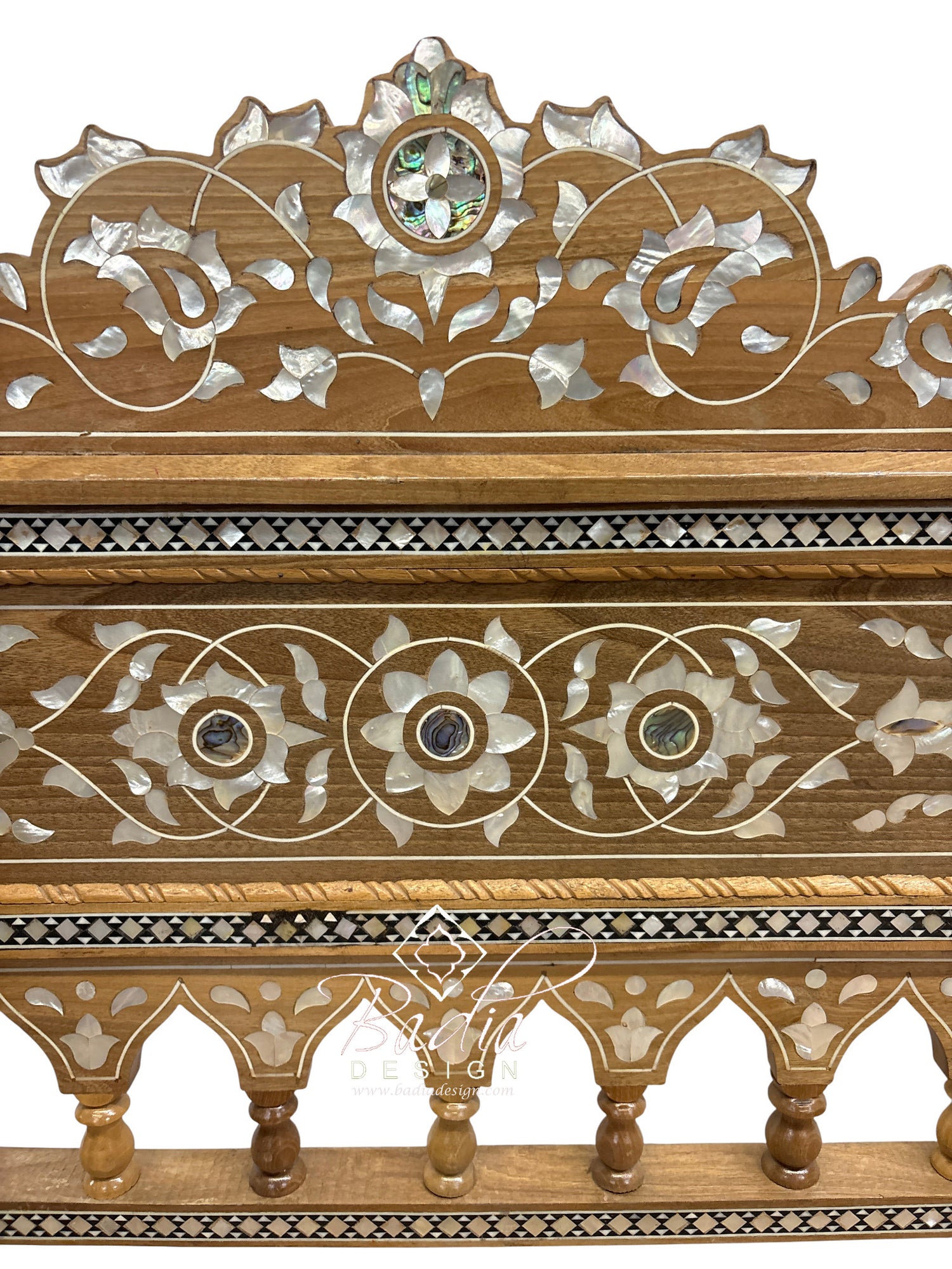 Moroccan Mother of Pearl Inlay Bench