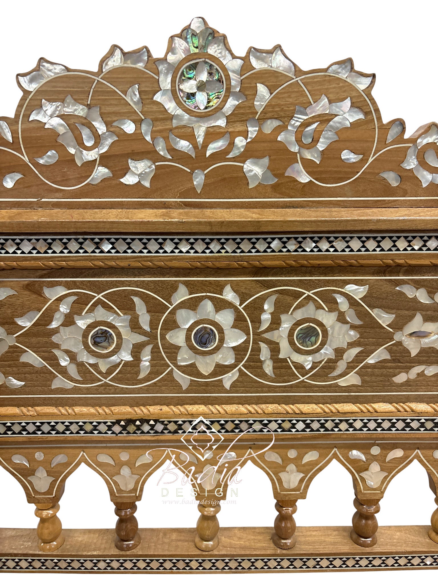 Moroccan Mother of Pearl Inlay Bench