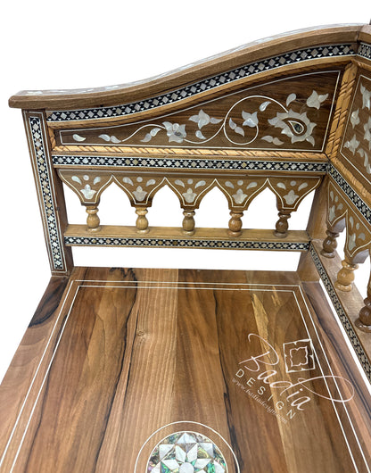 Moroccan Mother of Pearl Inlay Bench