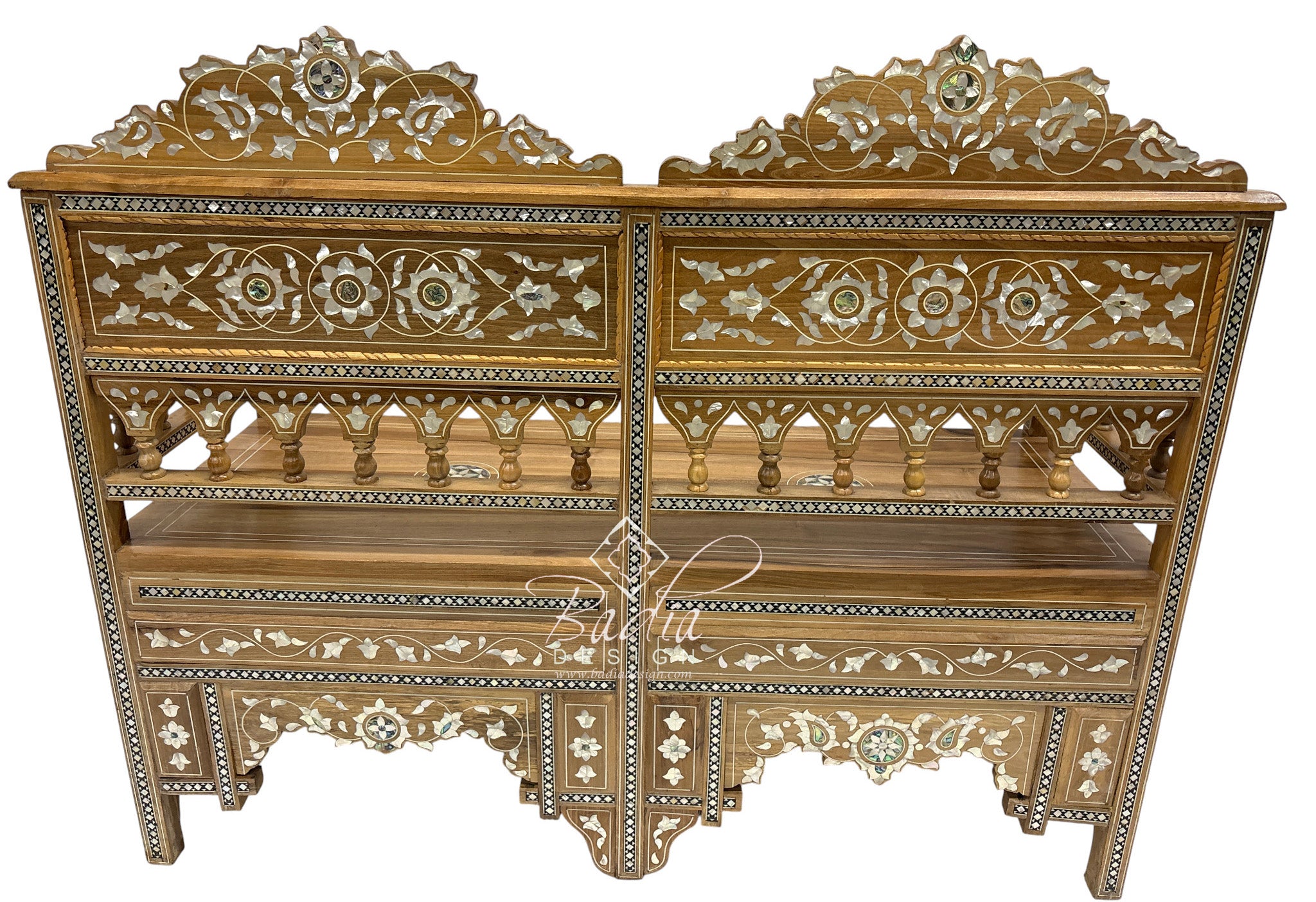 Moroccan Mother of Pearl Inlay Bench