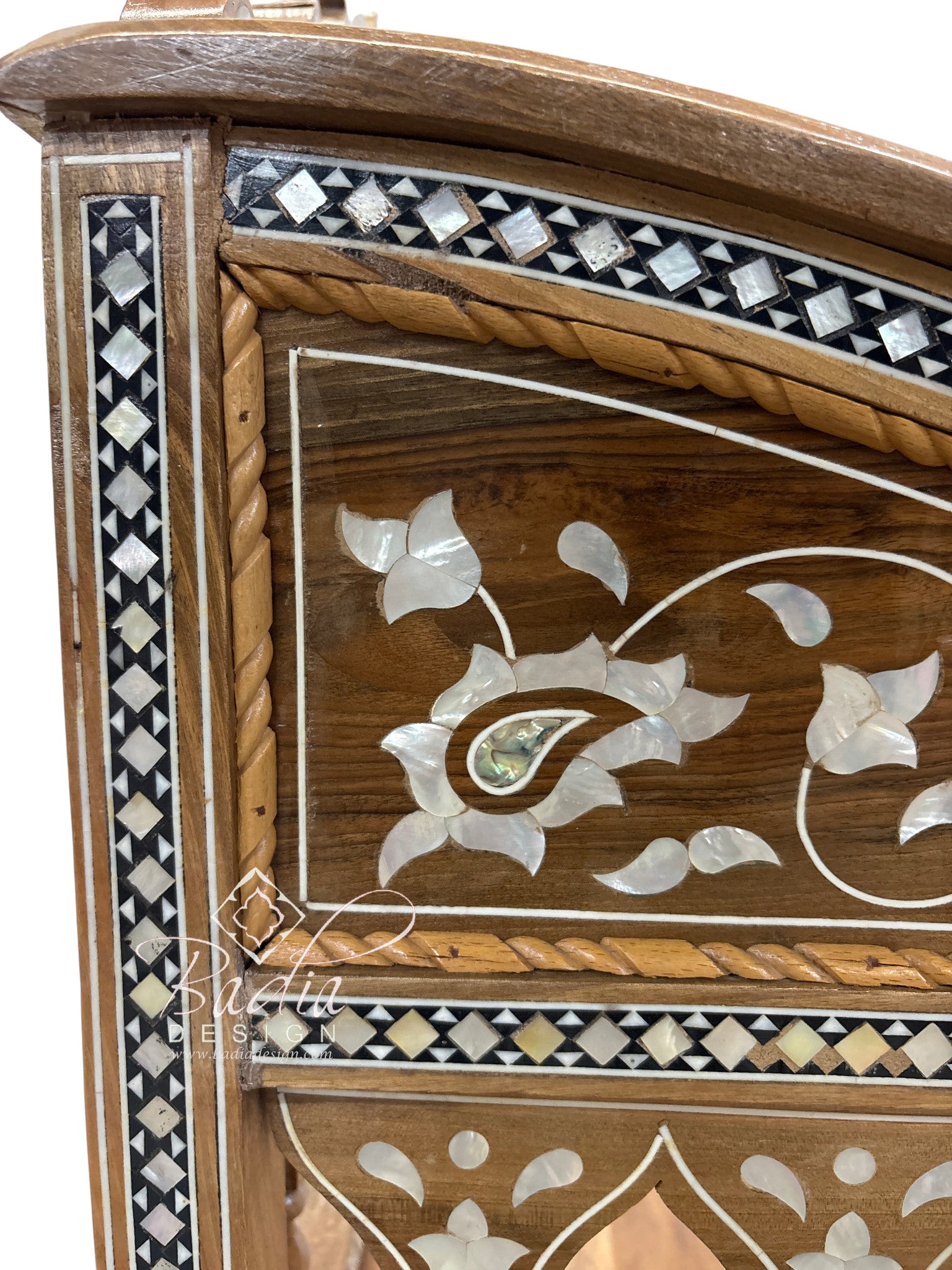 Moroccan Mother of Pearl Inlay Bench