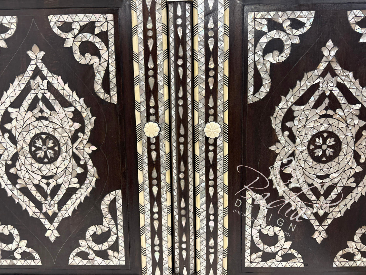 Beautiful Mother of Pearl Inlay Cabinet with Mirror