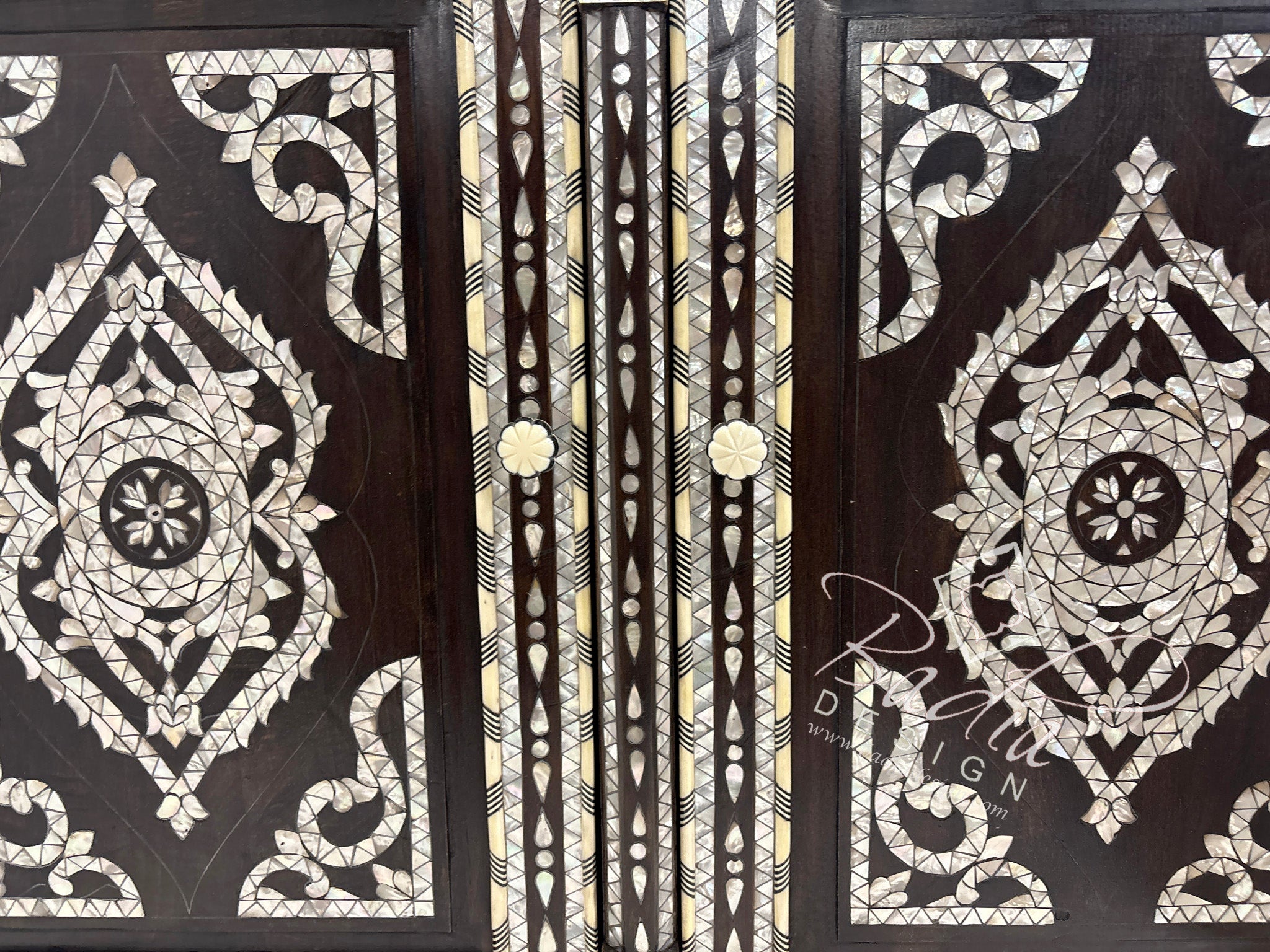 Beautiful Mother of Pearl Inlay Cabinet with Mirror