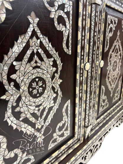 Beautiful Mother of Pearl Inlay Cabinet with Mirror