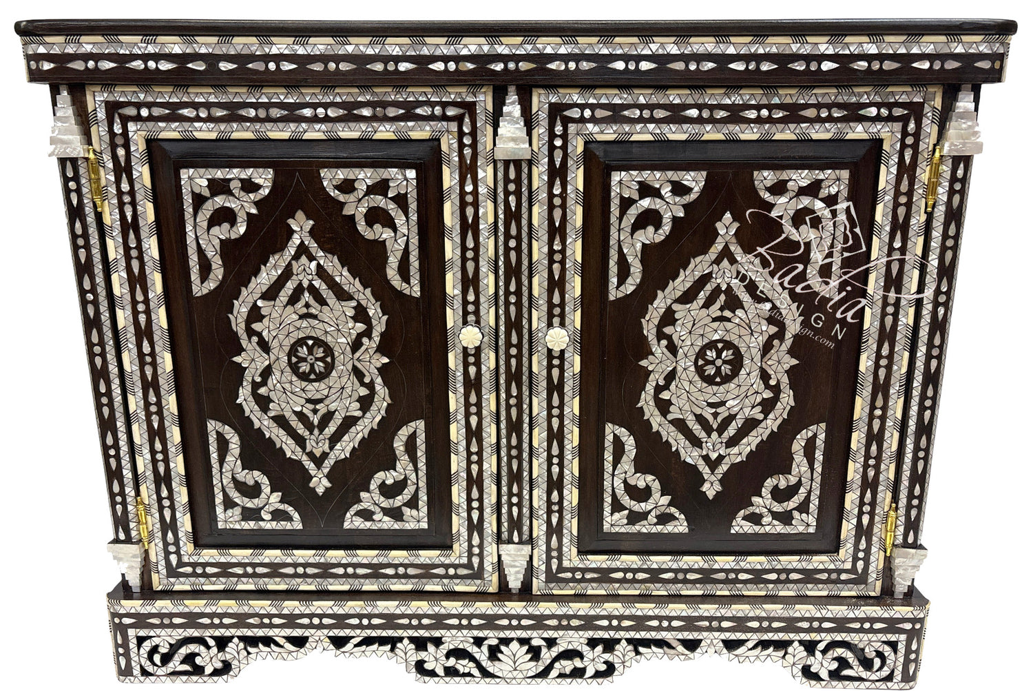 Beautiful Mother of Pearl Inlay Cabinet with Mirror