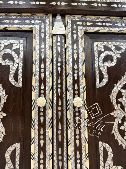 Beautiful Mother of Pearl Inlay Cabinet with Mirror