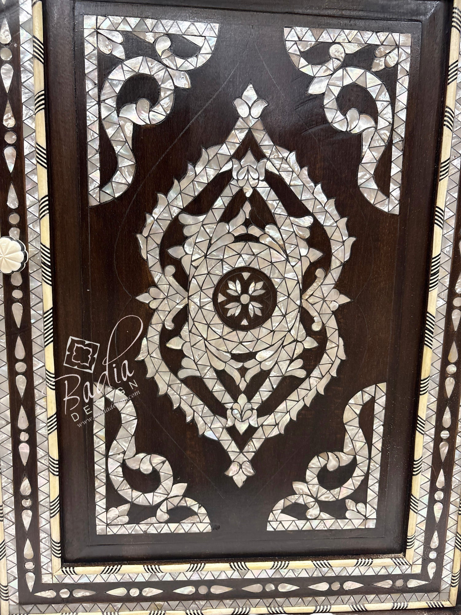 Beautiful Mother of Pearl Inlay Cabinet with Mirror
