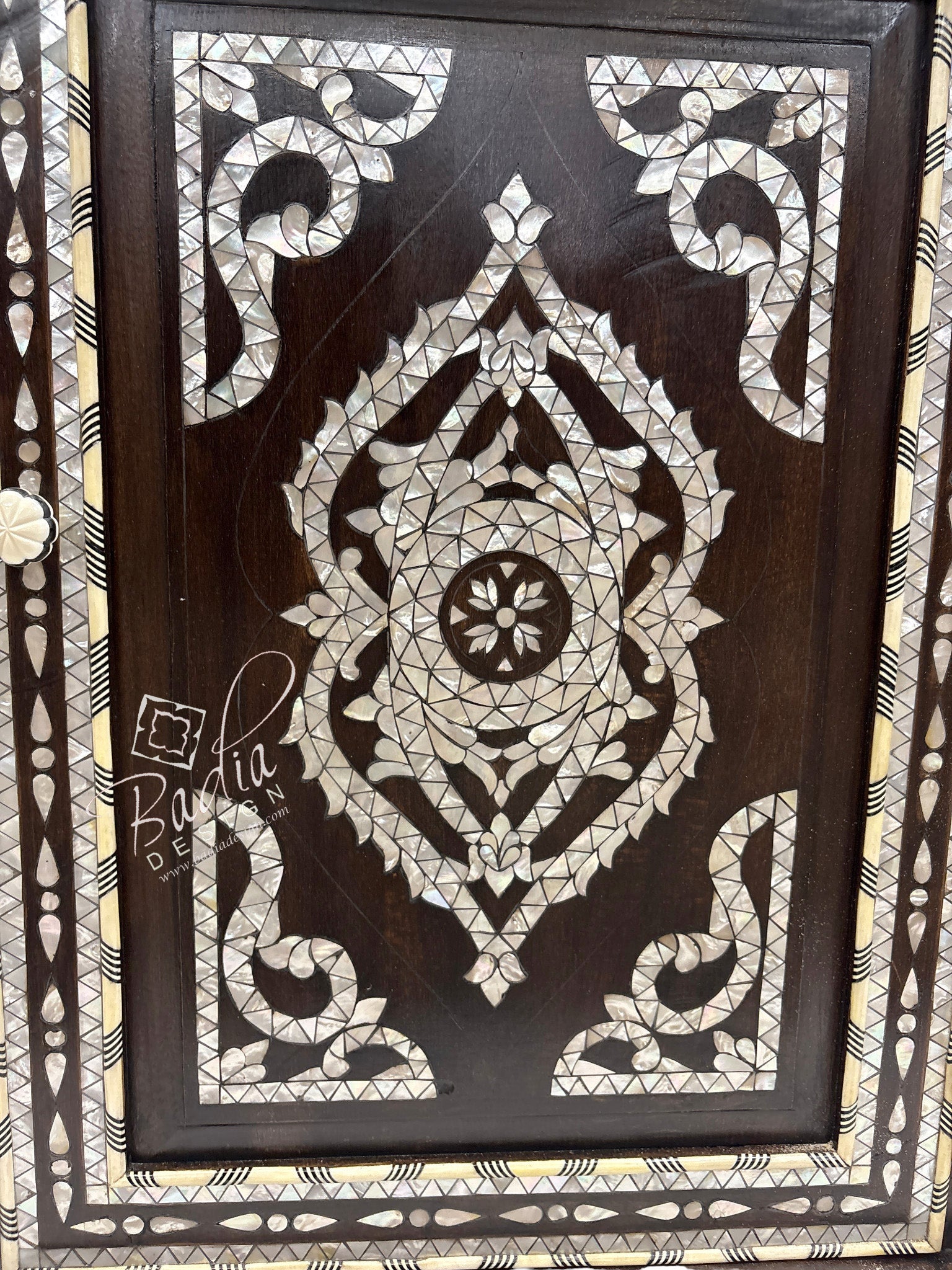 Beautiful Mother of Pearl Inlay Cabinet with Mirror