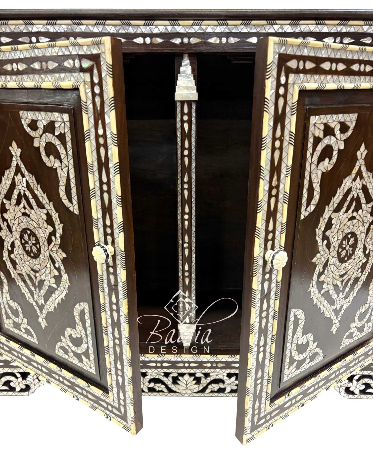 Beautiful Mother of Pearl Inlay Cabinet with Mirror