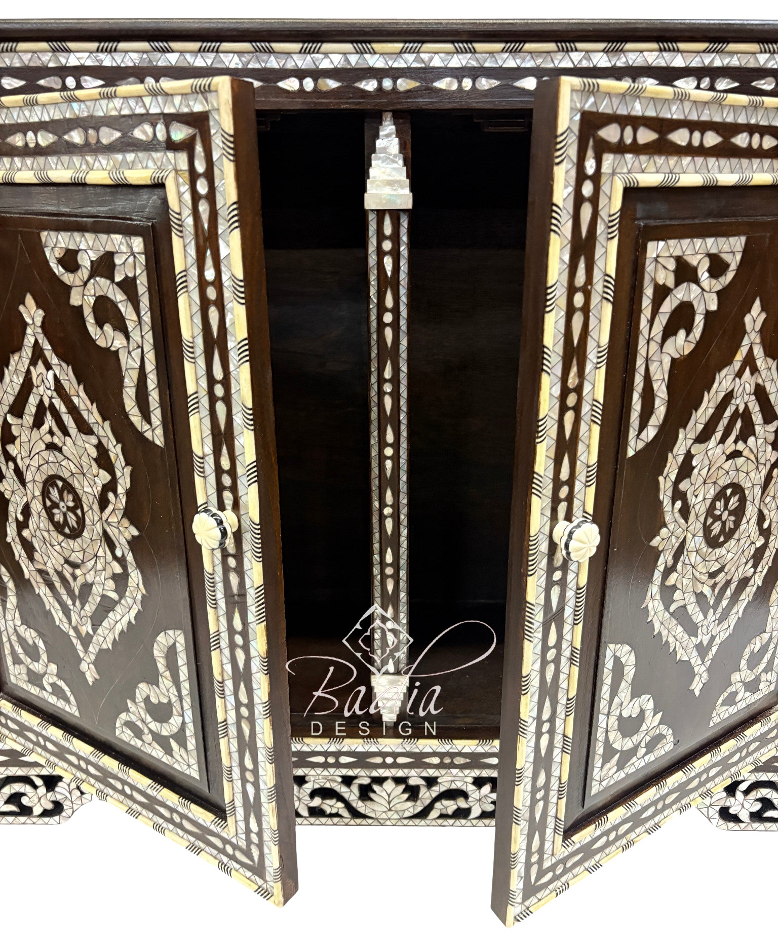 Beautiful Mother of Pearl Inlay Cabinet with Mirror