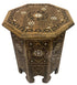 Moroccan Mother of Pearl Inlay Hand Carved Accent Table