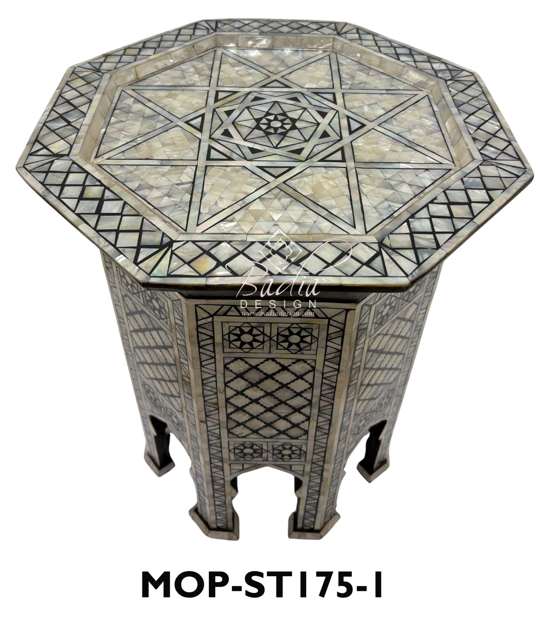 Handcrafted Mother of Pearl Side Tables