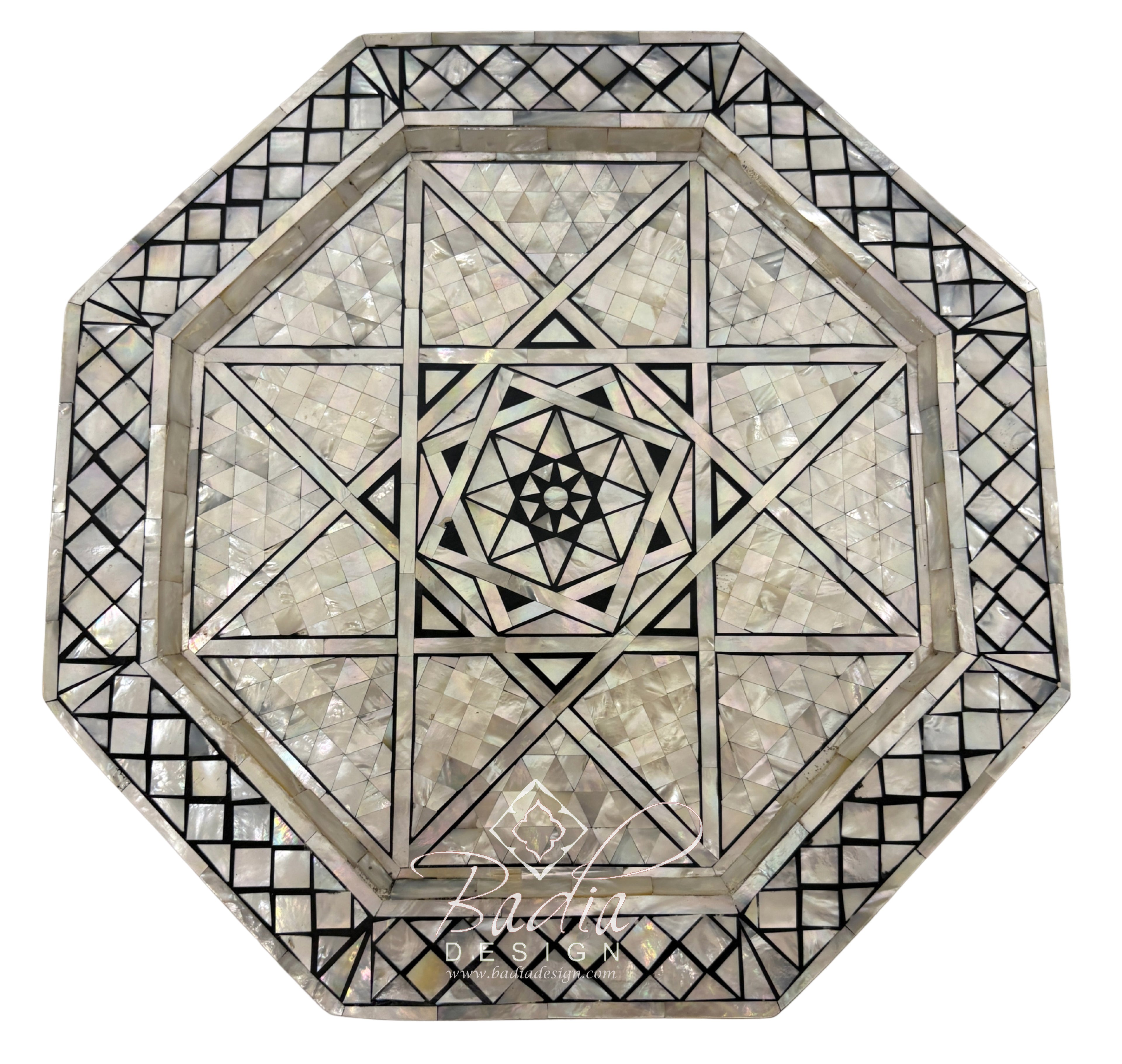 Handcrafted Mother of Pearl Side Tables