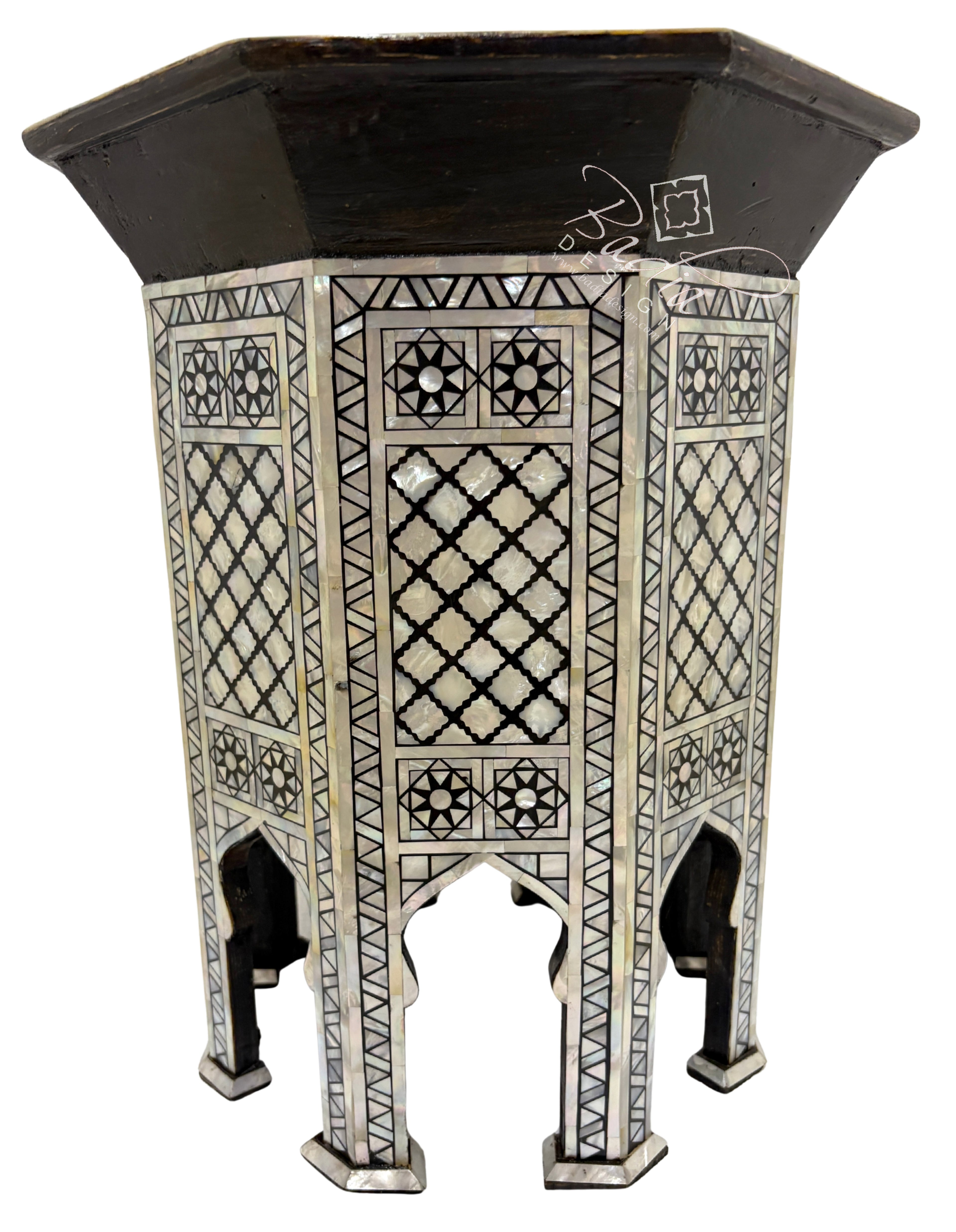 Handcrafted Mother of Pearl Side Tables