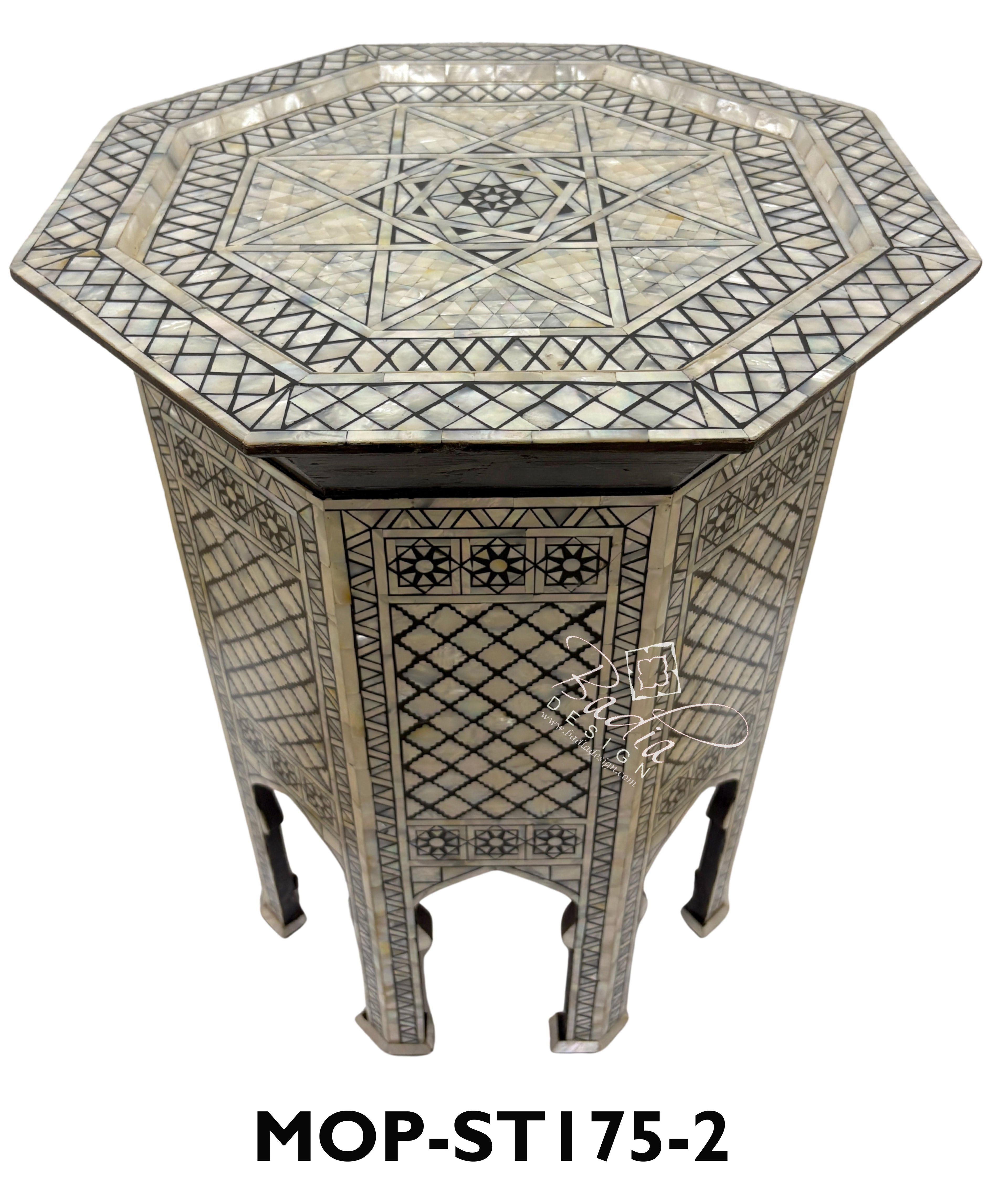 Handcrafted Mother of Pearl Side Tables