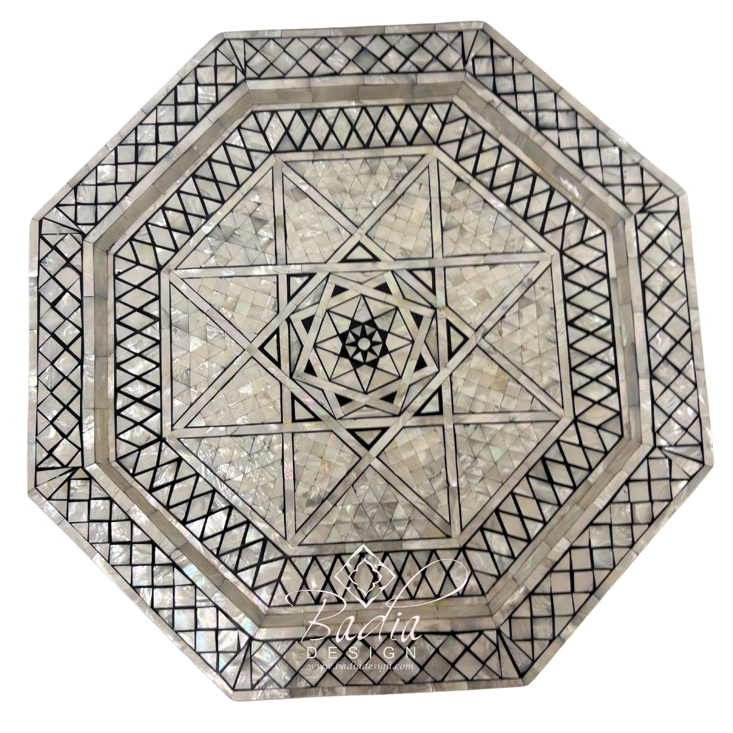 Handcrafted Mother of Pearl Side Tables