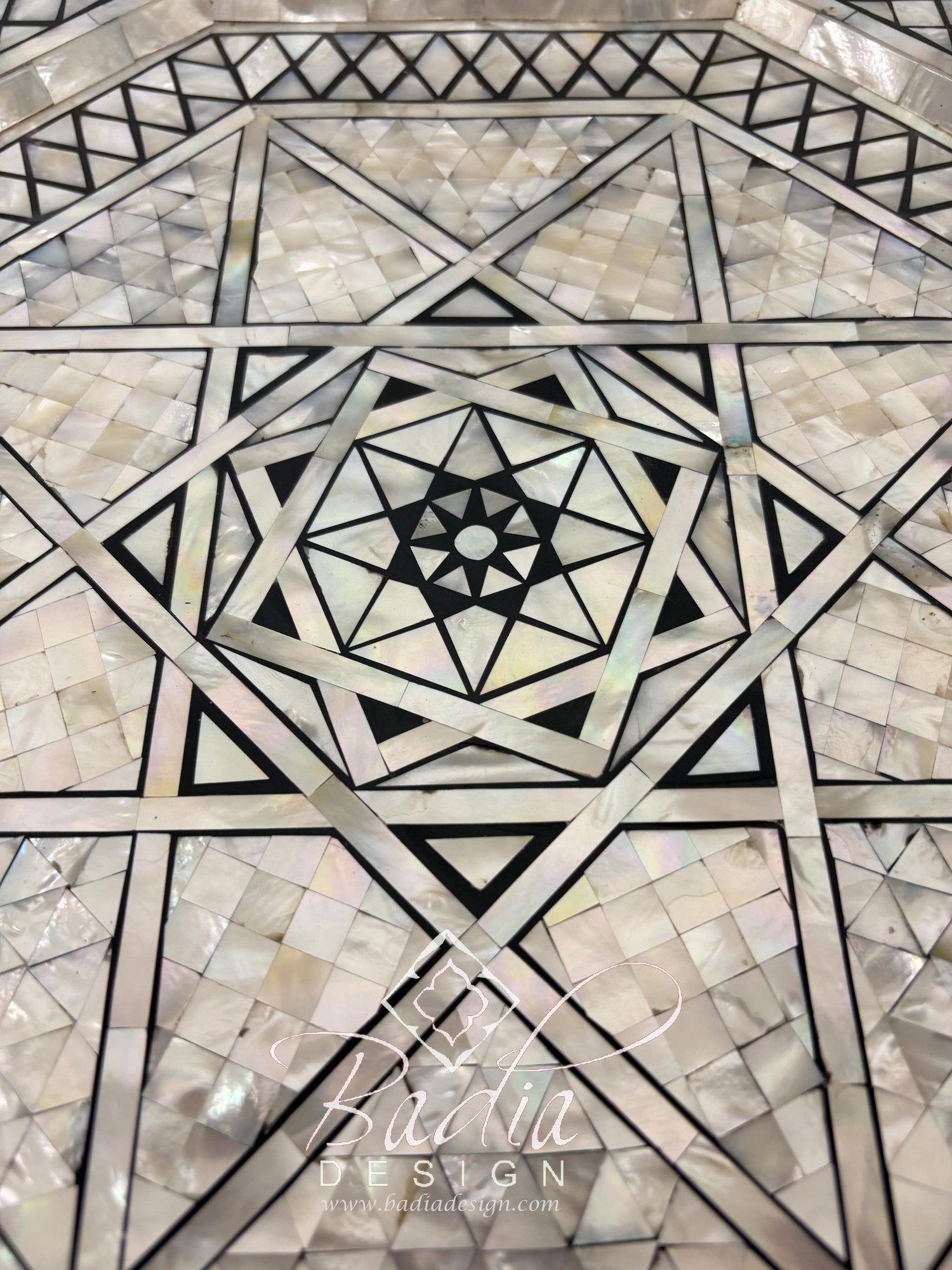 Handcrafted Mother of Pearl Side Tables