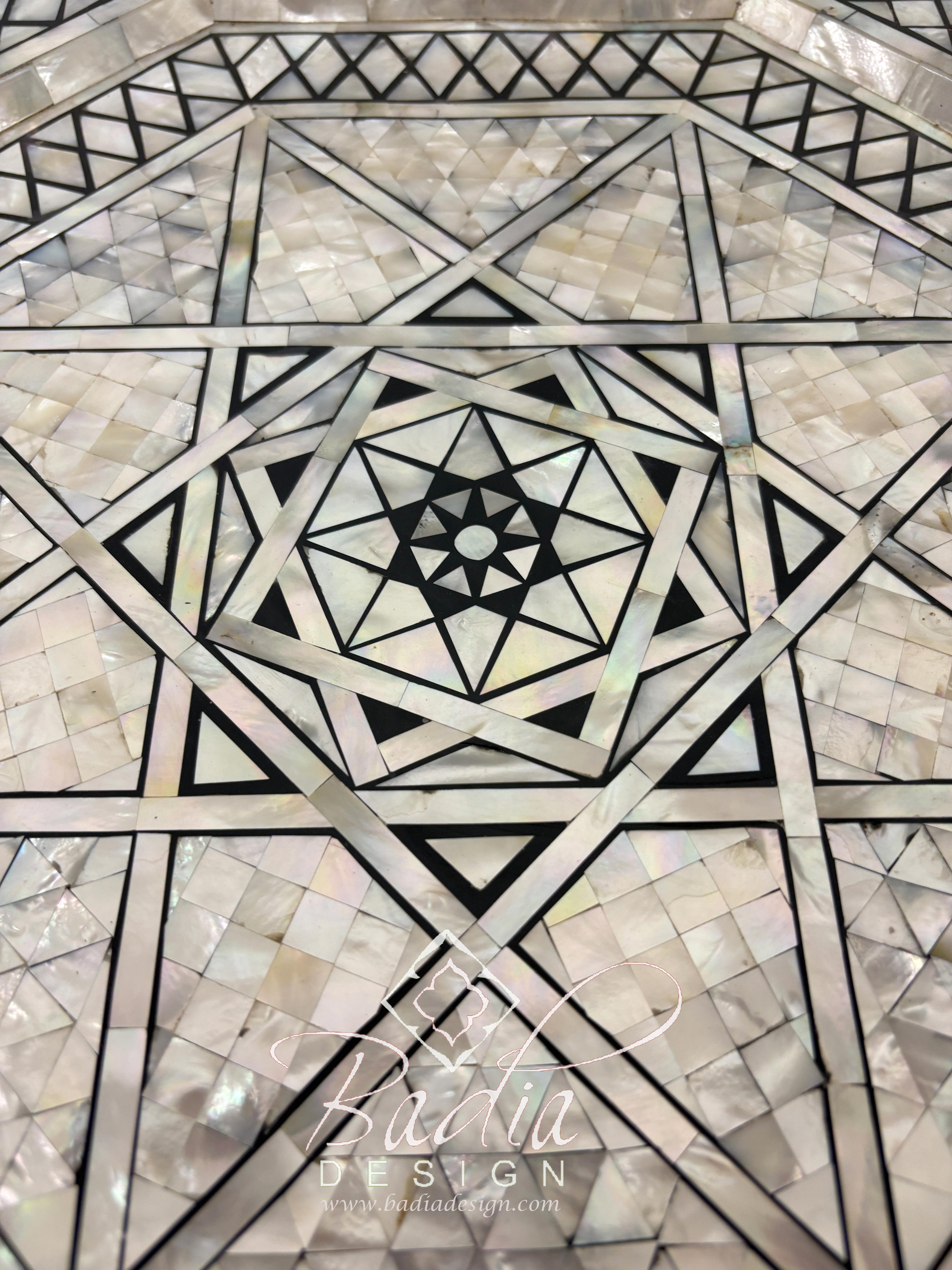 Handcrafted Mother of Pearl Side Tables