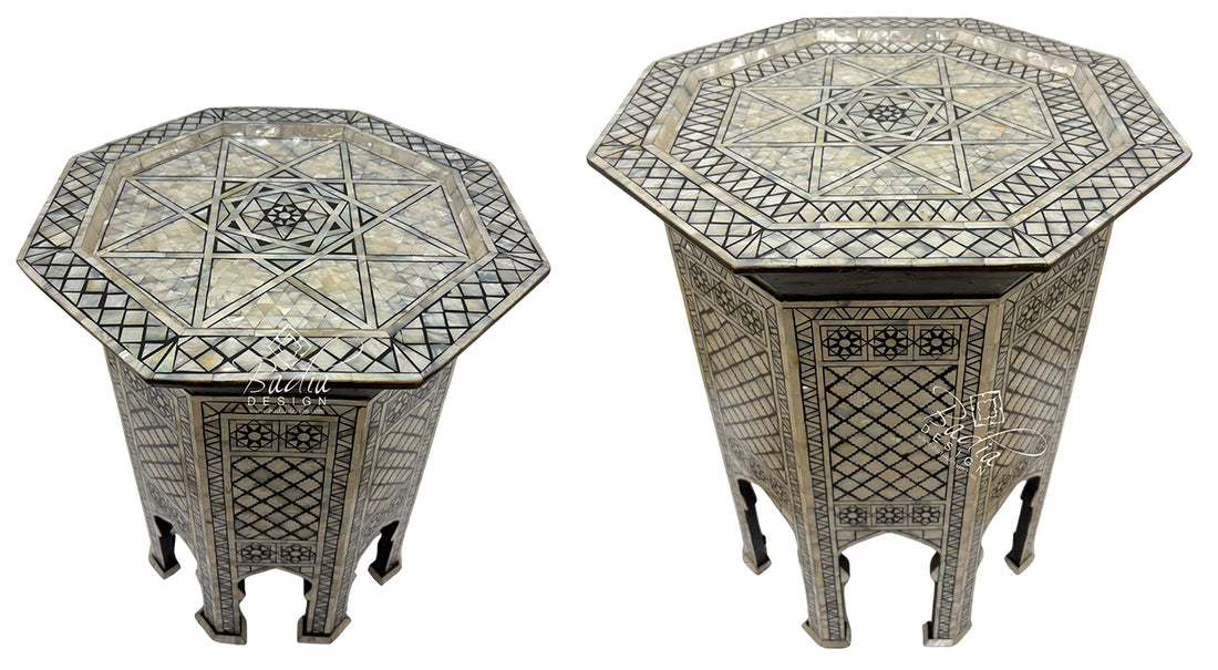 Handcrafted Mother of Pearl Side Tables