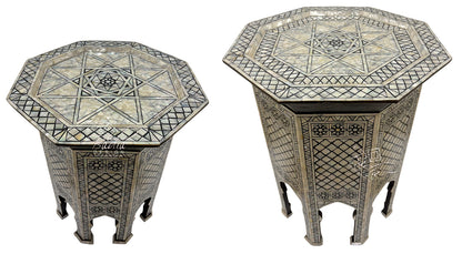 Handcrafted Mother of Pearl Side Tables