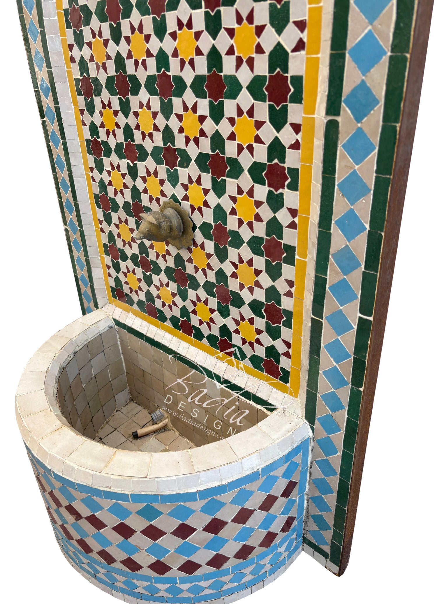 Decorative cabinet with mosaic pattern and &