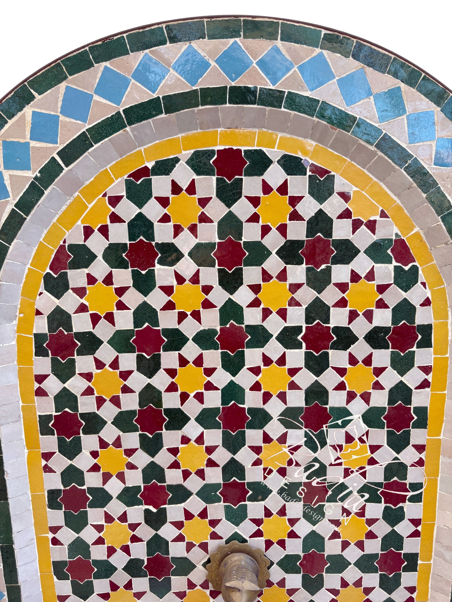 Moroccan Multi-Color Arch Top Water Fountain