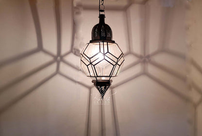 Multi-Color Glass Pendant Lantern