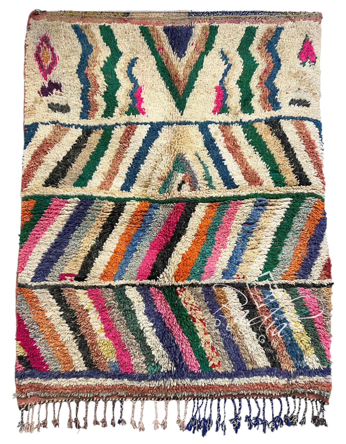 Moroccan Multi-Color Handwoven Beni Ourain Rug