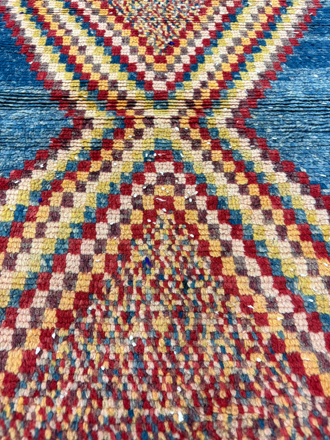 Multi-Color Hourglass Pattern Tribal Rug