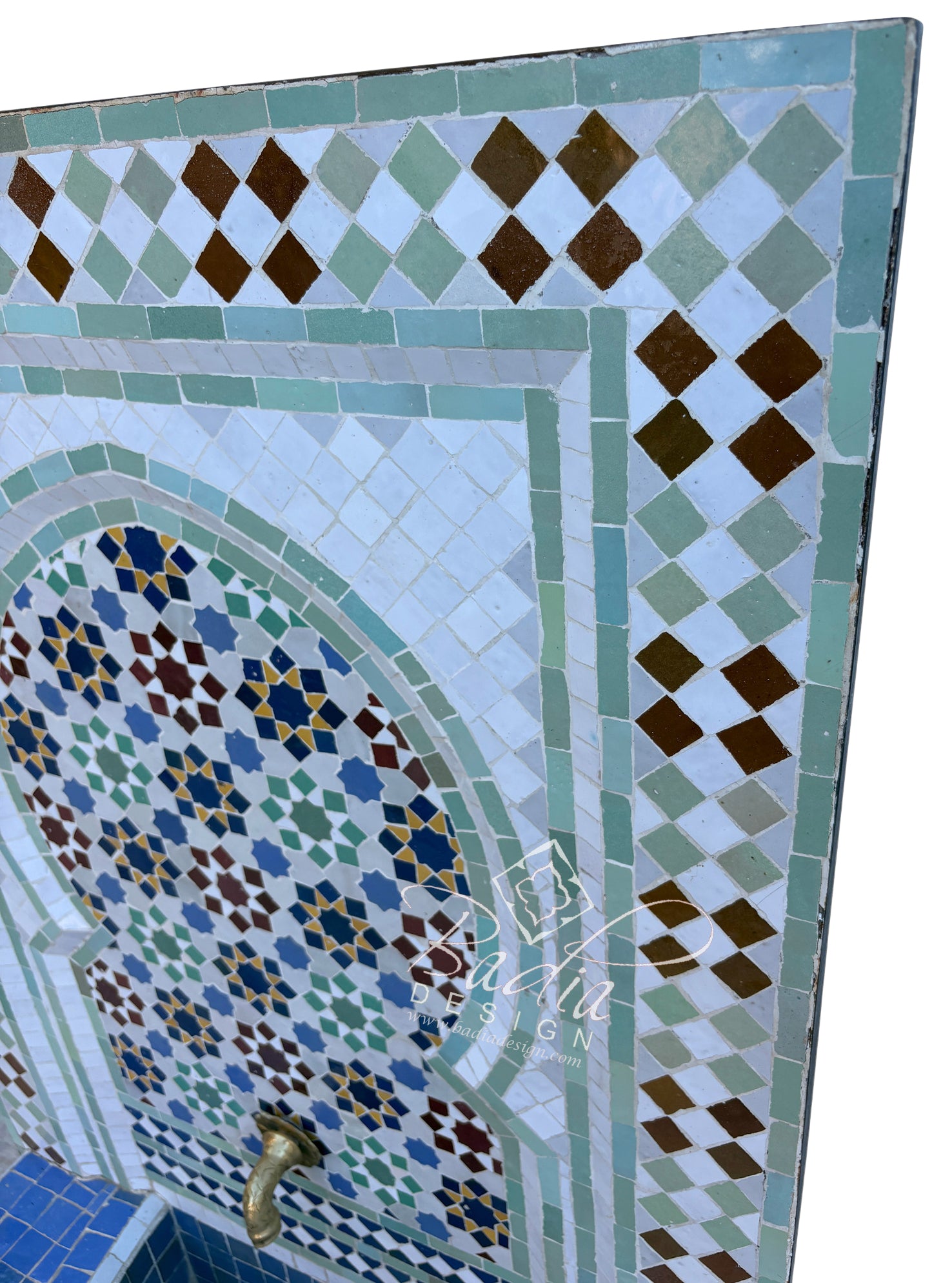 Multi-Color Mosaic Tile Wall Fountain